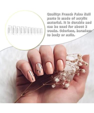 CLSSLVVBN 1 Set False Nail Elegant Full Coverage Shape Manicure Stickers Strong Adhesion Unique Design Half Paste Natural Paster Type 2 - Buy Online on GoSupps.com