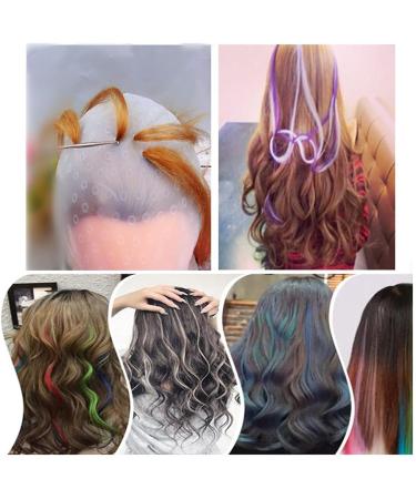 Silicone Highlight hat Highlights Hair Dye Kit 2 Sets Professional Reusable Hair Coloring Highlighting Cap Hair Colouring Highlighting Dye Cap with 100 Gloves and 2 Metal Hooks(White) - Buy Online on GoSupps.com