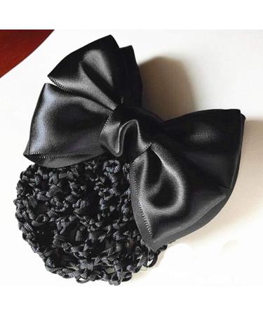Women Hair Bun Cover Net Snood Hairnet Bowknot Decor Barrette Hair Clip Bow Lace Flower Hair Accessories(Black) - Buy Online on GoSupps.com