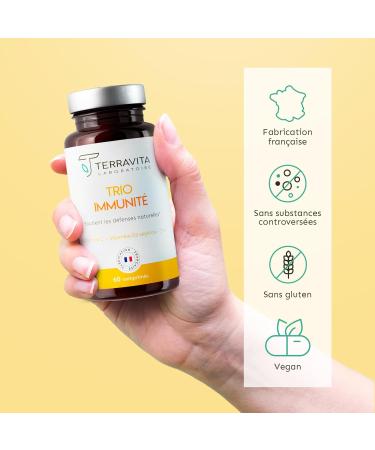 TRIO Immunity | Vitamin D3 + Vitamin C + Zinc Bisglycinate | Ultra Complete 3 in 1 Formula | Energy and Tone | 60 Tablets - Buy Online on GoSupps.com