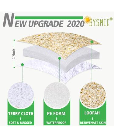 3 Packs Exfoliating Loofah Sponge Pads | Large 5x7 | 100% Natural Luffa and Terry Cloth | Premium Scrubber Body Glove for Men and Women | Ideal for Bath Spa and Shower - Buy Online on GoSupps.com