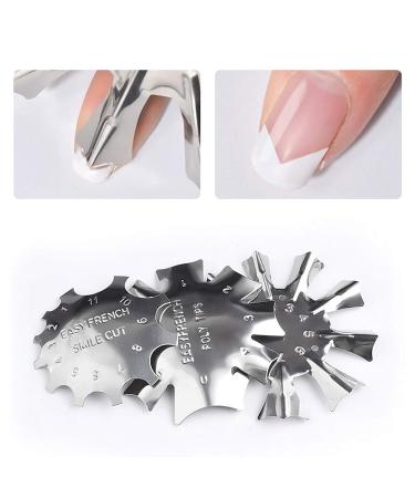 4-Piece Stainless Steel French Smile Line Manicure Tool Set | Nail Edge Trimmer & Stencil for Acrylic Modeling - Buy Online on GoSupps.com