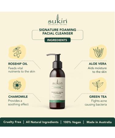 Sukin Foaming Facial Cleanser 4.23 fl oz - Natural, Sulfate-Free Skincare - Buy Online on GoSupps.com