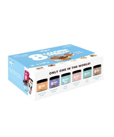 LOCCO 8 Calorie Spread 6-Pack Box | Flavours - Salted Carmel Milk Chocolate Coconut White Chocolate Fudge Chocolate Hazelnut | Keto Diet Vegetarian Smooth Paste Sweet Snack | 6x125g - Buy Online on GoSupps.com