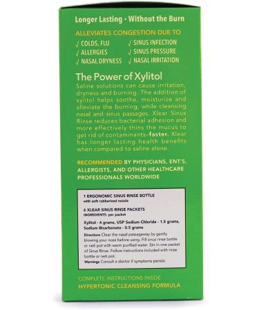 Xlear Nasal Rinse System with Xylitol - Natural Saline Neti Pot for Fast Sinus Pressure Relief | 3 Rinse Bottles - Shop Internationally - Buy Online on GoSupps.com