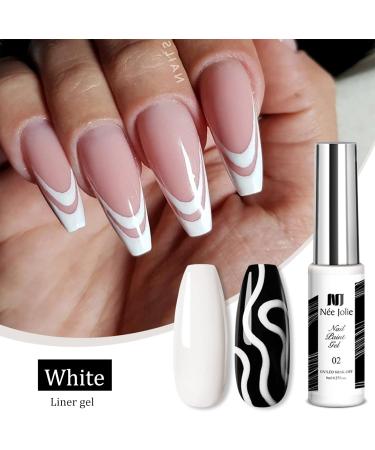 Nail Gel Polish Liner Gel Nail Art 2 Colors Liner Gel Art Set Soak Off Shimmer Nail Polishes For Drawing Lines Color Painting UV Liner Gel For Women Festival (D) - Buy Online on GoSupps.com