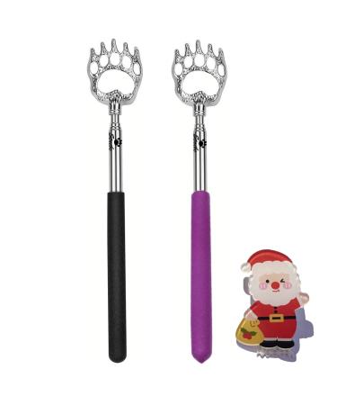 StaiBC Back Scratcher Bear Claw Telescopic Back Itching Scalp Scratchers Massager with Soft Rubber Handles Portable Hand Massage Tool Both Human and Pets (2)