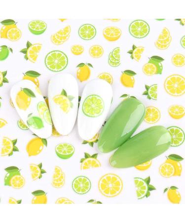 3Pcs Summer Fruit Nail Stickers - Lemon, Strawberry, Pineapple & Avocado | 3D Adhesive Sliders for Colorful Nail Art Decals - Buy Online on GoSupps.com