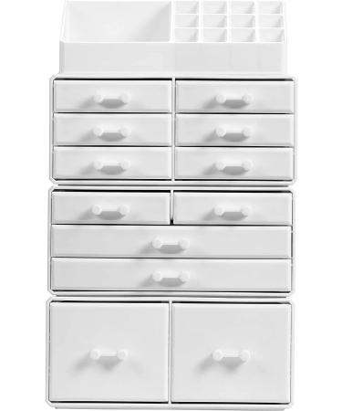 Readaeer 12-Drawer Makeup Organizer Storage Case - White - Buy Online on GoSupps.com