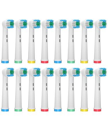 Anjocare replacement brush heads for oral b 16 pack toothbrush replacement heads for oral b brown rechargeable compatible with oral b per1000/3000/7000 1 piece (16 pack) white - Buy Online on GoSupps.com