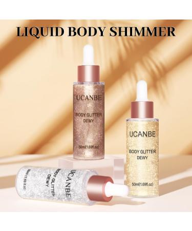 Ucanbe Liquid Highlighter - Hydrating Make-up Luminizer for Body & Face (Silver 02) - Perfect Valentine's Day Gift - Buy Online on GoSupps.com
