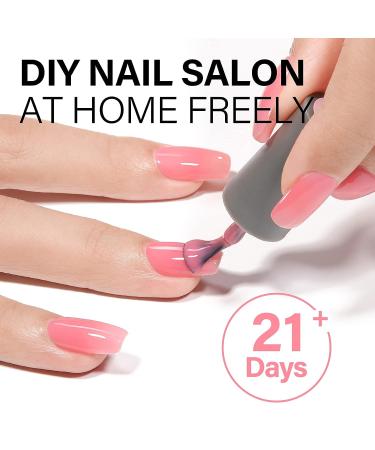 AILLSA Jelly Gel Nail Polish Set - Nude & Blush Pink Translucent Gel - 8 Colors - Easy Apply & Soak Off - Buy Online on GoSupps.com