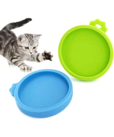 COMTIM Small Cat Food Can Lids - 2 Pack Silicone Covers for 3 oz Cans - Blue/Green - Buy Online on GoSupps.com
