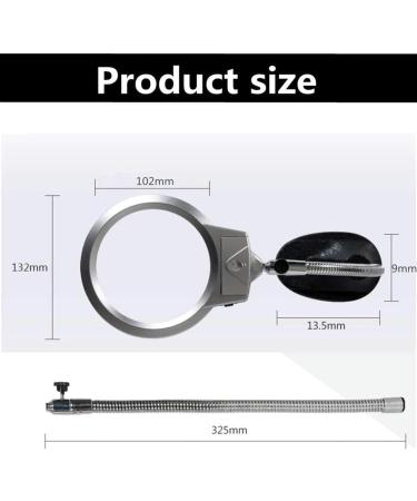 Portable Magnifiers 2.5X5X Large Mirror Hose Metal Base Desktop High Definition with LED Lights for Elderly Youth Reading Books Repair Circuit Full of Stars - Buy Online on GoSupps.com