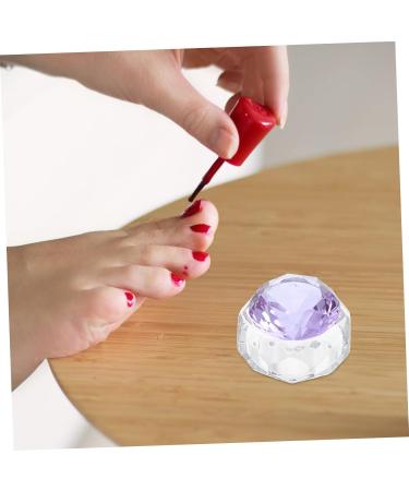FRCOLOR Nail Art Crystal Cup Glass Terrarium Nail Art Cleaning Tool Nail Salon Supply Crystal Cleaning Cup Nail Art Liquid Container Nail Liquid Cup Purple White Crystal Powder With Cover - Buy Online on GoSupps.com