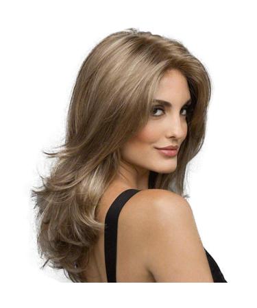 FEOYA Curly Heat-Resistant Brown Wig for Women | Natural-Looking Long Fashion Wigs | Everyday Wear - Linen Brown & Bright Gold - Buy Online on GoSupps.com