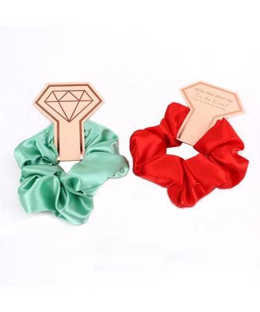amangul Bridesmaid Hair Scrunchies Thick Updo Satins Scrunchies Bridal Shower Wedding Hair Rope Scrunchy Women Ponytail Holder(Dark Grey) - Buy Online on GoSupps.com
