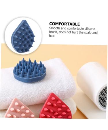 Silicone Shampoo Comb & Scrubber Massager | Scalp & Body Brush for Baby Shower | Dark Blue | 1pc - Buy Online on GoSupps.com