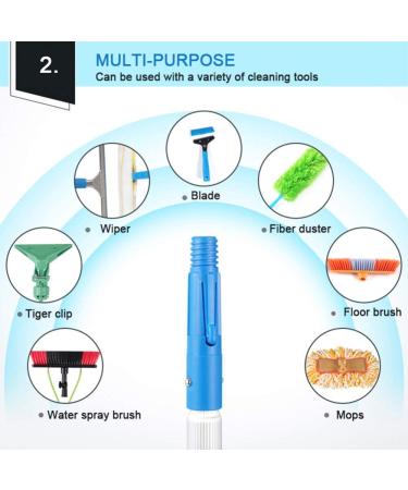 Window Cleaning Pole 3-12M Photovoltaic Panel Cleaning Tool Multi-Purpose Water Spray Brush Extendable Cleaner for Trucks Windows Washing/8M Rod/30Cm Brush Head - Buy Online on GoSupps.com
