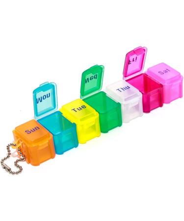 Safe and Sound Small 7 Day Pill Box - Detachable Pocket Sized Compartments - Flip-top Lids - Push-open Catch - White - 7 Count - Buy Online on GoSupps.com
