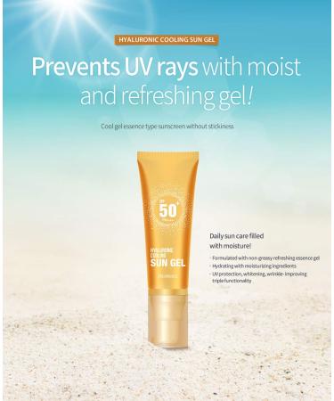 Deoproce Hyaluron Cooling Gel SPC 50+ PA+++ 50G - Hydrating Sunscreen Gel for All Skin Types | International Shipping Available - Buy Online on GoSupps.com