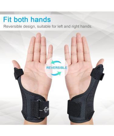 HKJD Thumb Splint Brace for Pain Relief and Immobilization - Adjustable Wrist Strap for Arthritis, De Quervain's, Carpal Tunnel - Black Upgrade - Buy Online on GoSupps.com