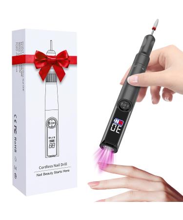 ANBEISTEE Cordless Electric Nail Drill 35000RPM Portable Rechargeable Nail File Set for Acrylic Gel Dip Powder Nails Manicure Pedicure Polishing Shape Tools