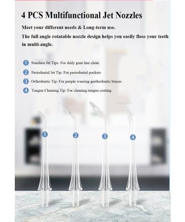 Traveling Mini Water Flosser - Rechargeable Handheld Oral Irrigator with IPX7 Waterproof 3 Modes & 4 Jet Tips for Teeth & Braces Care - Buy Online on GoSupps.com