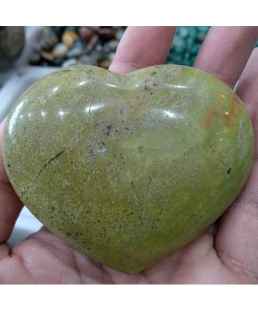 Natural Green Opal Carved Heart raw Gemstone Crystal FUZEGRDLI - Buy Online on GoSupps.com