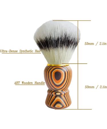 Ultra-Dense Synthetic Hair Shaving Brush - Wooden Beard Brush for Professional Salon Use | Barber Shop Shaving Tool with Wood Grain Design - Buy Online on GoSupps.com