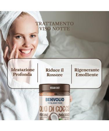 Organic Virgin Coconut Oil Food - BENVOLIO 1938 | 500ml - Raw Cold Pressed 100% Pure Natural Organic Coconut Oil for Hair Oil Massage Moisturizing - Buy Online on GoSupps.com
