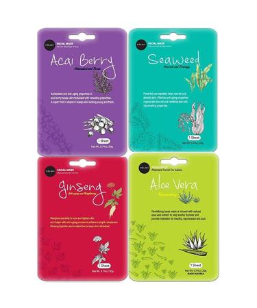 Celavi Korean Face Mask Set - 12 Hydrating Sheet Masks with Hyaluronic Acid & Natural Extracts | K-Beauty Skincare - Buy Online on GoSupps.com