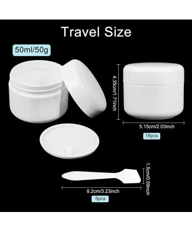 BENECREAT 16 Pack 50ml Cosmetic Sample Containers - Empty Travel Jars with Lids & Spoons for Creams & Lotions - Buy Online on GoSupps.com