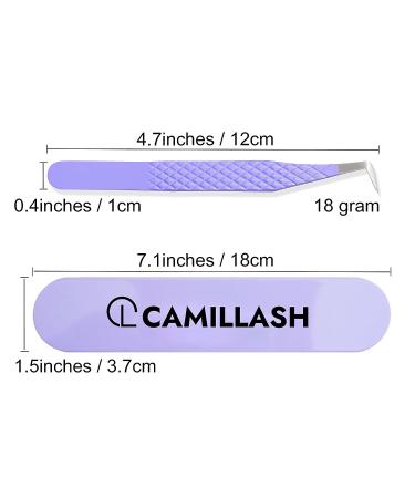 Fiber Tip Lash Tweezers - Professional Eyelash Extension Tool for Precision Work | Purple 90 Degree Volume Tweezers - Buy Online on GoSupps.com