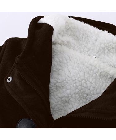 oelaio Womens Winter Coats Warm Sherpa Lined Parkas Jacket Thickened Outerwear with Fur Hood Plus Size Hooded Outerwear Coffee#17 Small - Buy Online on GoSupps.com
