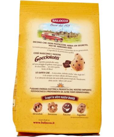  Balocco Balocco Gocciolotti Chocolate Chip Cookies 100% Italian 350g Pack of 3 - Buy Online on GoSupps.com