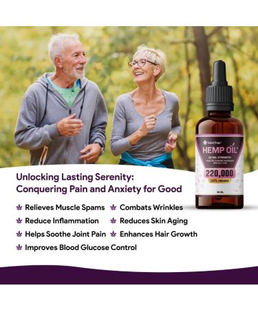 Hemp Seed Oil 220 000 Optimal for Migraine Relief Headache Relief & Stress Relief Certified Organic Made in USA Rich in Omega 3 6 9 Anxiety Relief & Sleep Aid- Antioxidant Formula 30ML - Buy Online on GoSupps.com