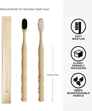 BANBUKES Biodegradable Bamboo Toothbrushes - Extra Soft Bristles, Eco-Friendly & Compostable - Ideal for Pregnant Women, Braces, Sensitive Teeth - 6 Pack - Buy Online on GoSupps.com