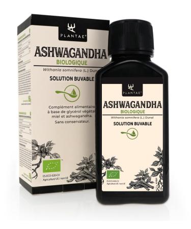 Solution Buvable d'Ashwagandha Bio * Plantae * Avec Extrait KSM-66 Miel de For t Bio * 50 mg de withanolides par dose quotidienne