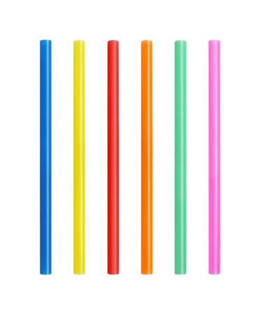 Jumbo Smoothie Straws 100pcs Happybase Colorful Disposable Wide-mouthed Large Smoothie Straw Plastic Milkshake Straw (0.43" Diameter and 8.2" Long) 100 pack