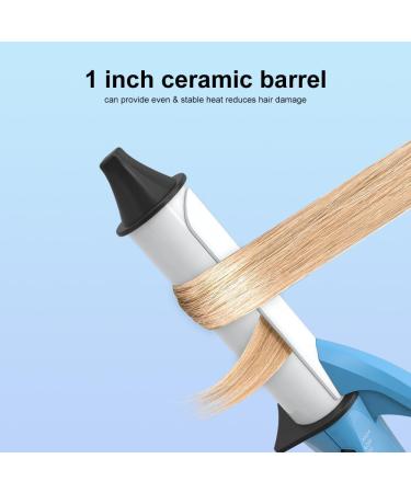 Mini Curling Iron for Short Hair | Travel Size 1" Ceramic Wand - Fast Heat-Up Adjustable Temp Portable Hair Curler in Blue - Buy Online on GoSupps.com