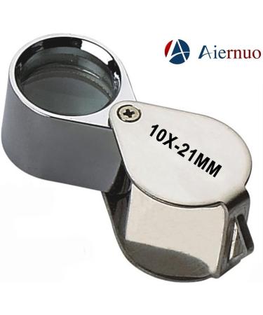 10x Glass Jeweler Loupe Loop Eye Magnifier - Metal Body Silver (10x21mm) - Buy Online on GoSupps.com