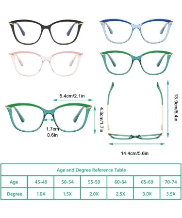 Retro Cat Eye Blue Light Blocking Reading Glasses for Men & Women - Trendy Anti Eyestrain Computer Readers in Green Size 1.0x - Buy Online on GoSupps.com