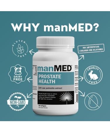 manMED Prostate Health - Saw Palmetto Supplements for Men. Reduce Night Bathroom Trips. Reduce Urgency. Support Bladder Emptying. Promote Sleep. DHT Blocker Supports Hair Thickening (60 Days Supply) - Buy Online on GoSupps.com