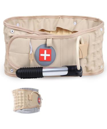 XJKLBYQ Adjustable Decompression Back Belt for Men | Khaki Spine & Lumbar Support | Fits 66-110 cm - Buy Online on GoSupps.com