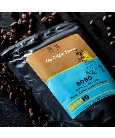 The Coffee Twins - Bobo 1kg - Ethical Speciality Coffee Beans - Freshly Roasted - Brazil Guatemala Blend - Whole Beans - 100% Arabica - Roasted in the UK - Buy Online on GoSupps.com