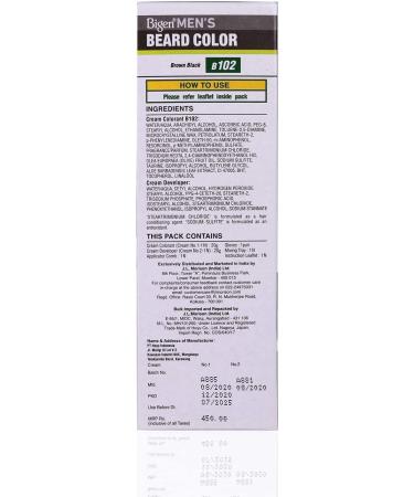 Bigen Men's Beard Color | Ammonia-Free with Aloe Extract & Olive Oil - 102 Brown Black | 1 Count - Buy Online on GoSupps.com