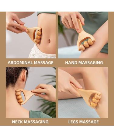 FDCGAS Massage Roller Set - 2-Piece Wood Trigger-Point Scooter for Body & Face - Anti-Cellulite Gua Sha Tool & Fascia Roller with Handle - Buy Online on GoSupps.com