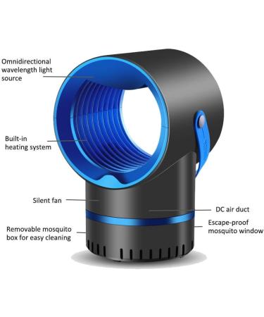 Mosquito Killer-USB Portable UV Insect Killer Quiet 360 Photocatalytic Electric Mosquito Insect Trap Lamp for Camping Bedroom Kitchen Office Home - Buy Online on GoSupps.com