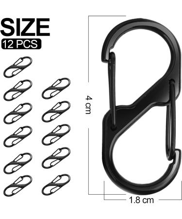 Buy Lawn 12-Piece Mini Carabiner Set - Small Hooks for Camping Hiking Travel & Keychains (Black) | International Shipping Available - Buy Online on GoSupps.com